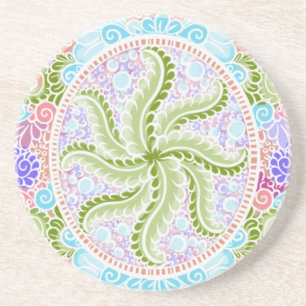 Dessous De Verre En Grès Pastel Nature Mandala Art