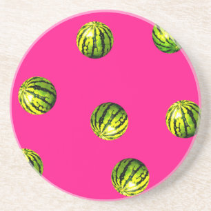 Dessous De Verre En Grès pastèque rose motif