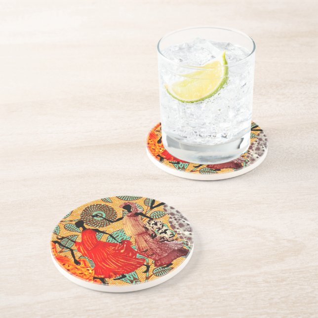 Dessous De Verre En Grès Patrimoine Africain Design Moderne (Côté)