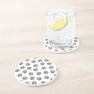 Dessous De Verre En Grès Patrouilles de Doodle, Paws de Chien, Paws Noirs