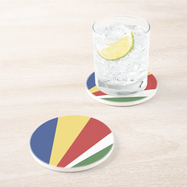 Dessous De Verre En Grès pavillon des Seychelles (Côté)