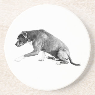 Dessous De Verre En Grès Paw Forward (Paw Forward) : Mélange Pitbulle Mini-