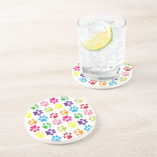Dessous De Verre En Grès Paws Colorés, Paws Chiens, Paws Chat