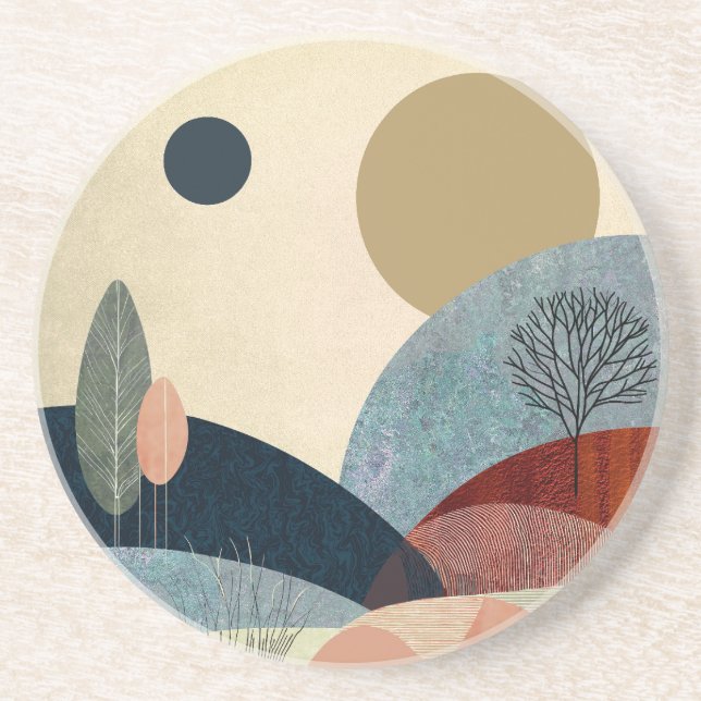 Dessous De Verre En Grès Paysage de Imaginaire Hills (Devant)