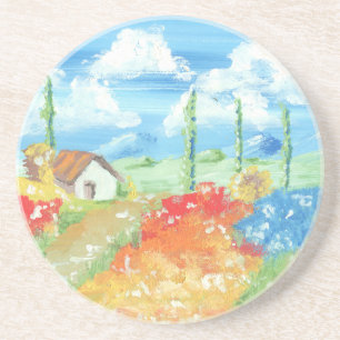 Dessous De Verre En Grès Paysage de l'immensité de la Toscane