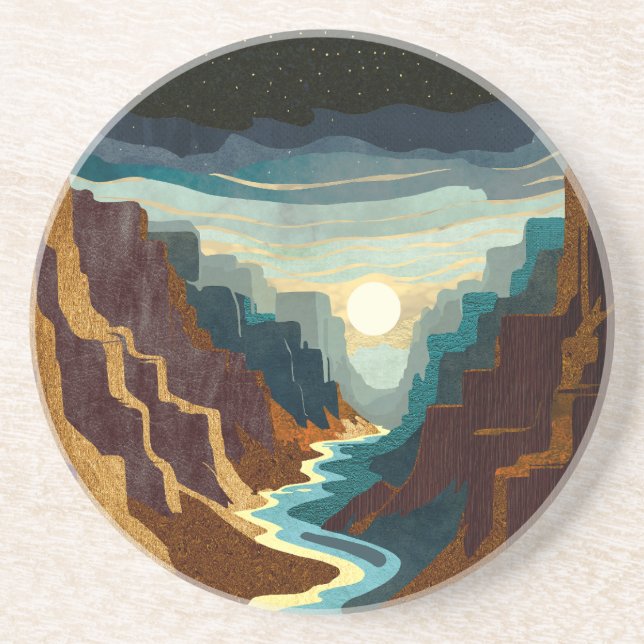 Dessous De Verre En Grès Paysage du Canyon Sunset (Devant)