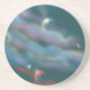 Dessous De Verre En Grès Paysage du monde Alien