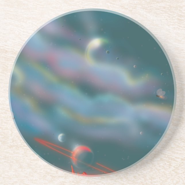 Dessous De Verre En Grès Paysage du monde Alien (Devant)