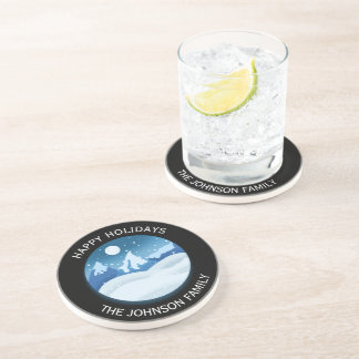 Dessous De Verre En Grès Paysage givré paisible personnalisé
