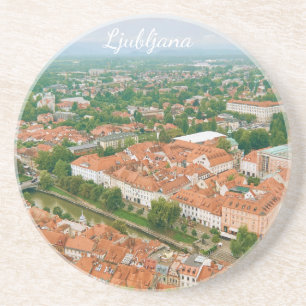 Dessous De Verre En Grès Paysage urbain de Ljubljana, souvenir de voyage en