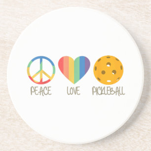 Dessous De Verre En Grès Peace Love Pickleball