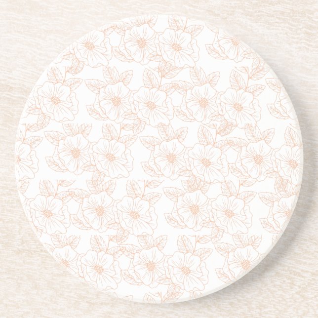 Dessous De Verre En Grès Peach Fuzz Minimaliste Motif de couleurs tendance (Devant)