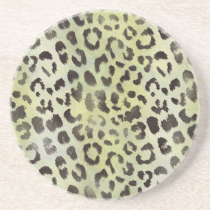 Dessous De Verre En Grès Peau de léopard en vert citron mandarine