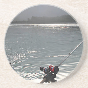 Dessous De Verre En Grès Pêche terminée Pas De Travail Aujourd'Hui