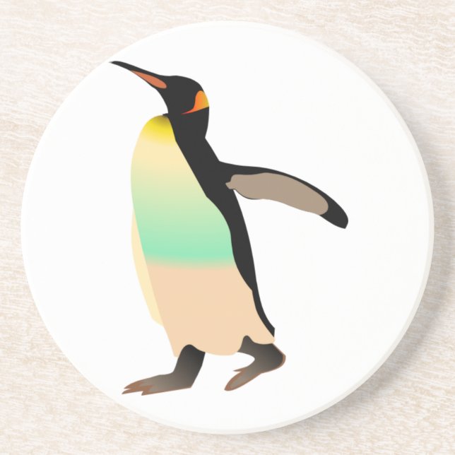 Dessous De Verre En Grès Peguin coloré (Devant)