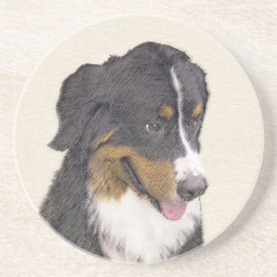 Dessous De Verre En Grès Peinture bernoise de chien de montagne - Art origi