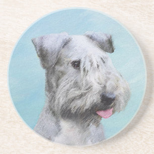 Dessous De Verre En Grès Peinture Cesky Terrier - Cute Original Chien Art