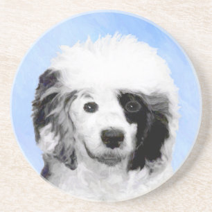 Dessous De Verre En Grès Peinture de Chien d'Eau Portugais - Art Canin Orig