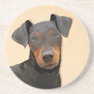 Dessous De Verre En Grès Peinture de Manchester Terrier Art Animalier Origi