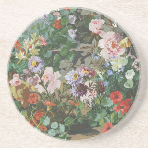 Dessous De Verre En Grès Peinture florale de fleurs colorées vintage jolies