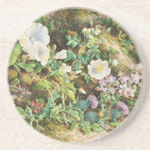 Dessous De Verre En Grès Peinture florale de pétunias fleuris vintage jolis