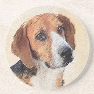 Dessous De Verre En Grès Peinture Harrier - Joli art original chien
