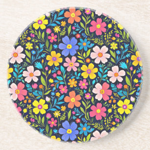 Dessous De Verre En Grès Peinture numérique florale motif fleurs