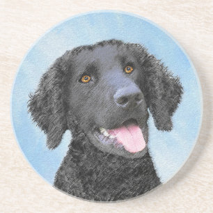 Dessous De Verre En Grès Peinture Retriever recouverte de boue - Art Chien