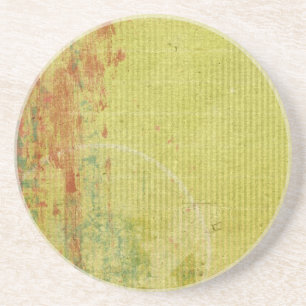 Dessous De Verre En Grès Peinture rouge et verte sur papier peint Vintage A