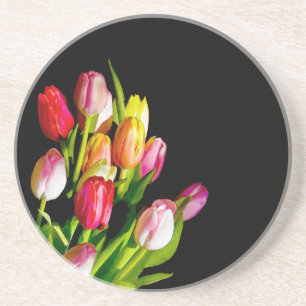 Dessous De Verre En Grès Peinture Tulip - Art Fleur original