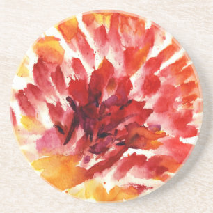 Dessous De Verre En Grès Peintures florales abstraites 5 d'aquarelle