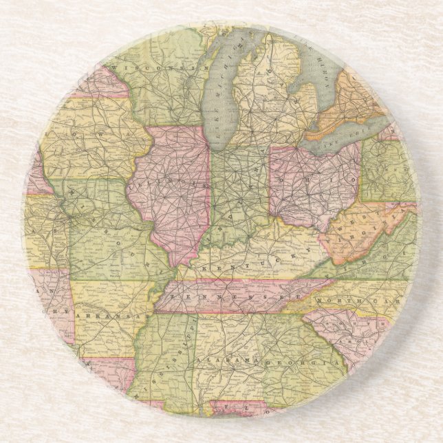 Dessous De Verre En Grès Pennsylvanie 6 (Devant)