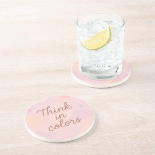 Dessous De Verre En Grès Pensez en Couleurs – Esthétique Pastel Motivante