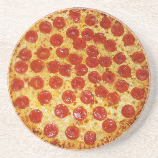 Dessous De Verre En Grès Pepperoni Pizza (Devant)