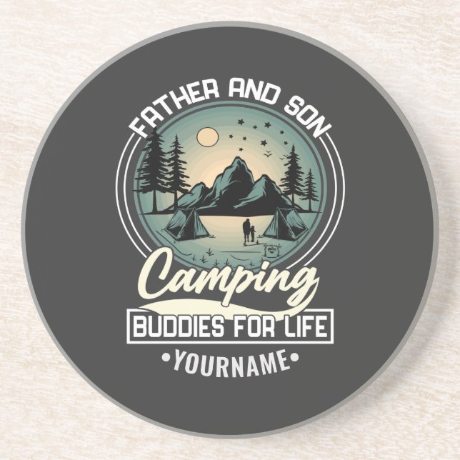 Dessous De Verre En Grès Père Et Fils Camping Éminents À Vie (Devant)