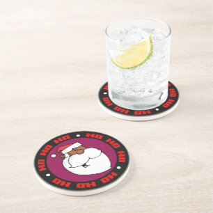 Dessous De Verre En Grès Père Noël noir