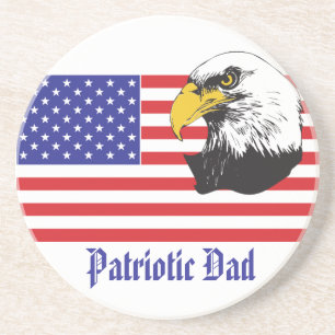 Dessous De Verre En Grès Père patriotique/Fête des pères