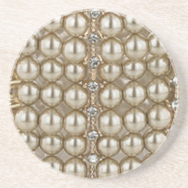 Dessous De Verre En Grès Perles et diamants de coaster (Devant)
