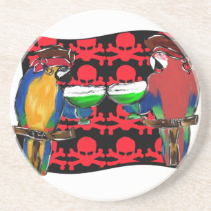 Dessous De Verre En Grès Perroquets de pirates