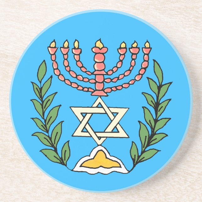 Dessous De Verre En Grès Persian Magen David Menorah (Devant)