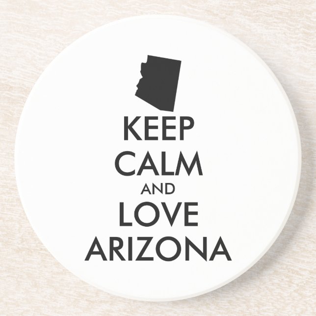 Dessous De Verre En Grès Personnalisable KEEP CALM et LOVE ARIZONA (Devant)