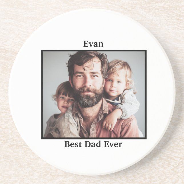 Dessous De Verre En Grès Personnaliser le meilleur papa (Devant)