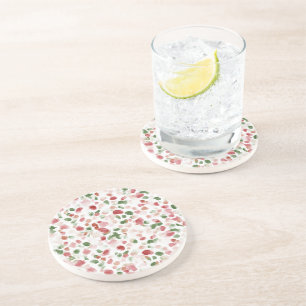 Dessous De Verre En Grès Pétales de pomme rouge cerise verte
