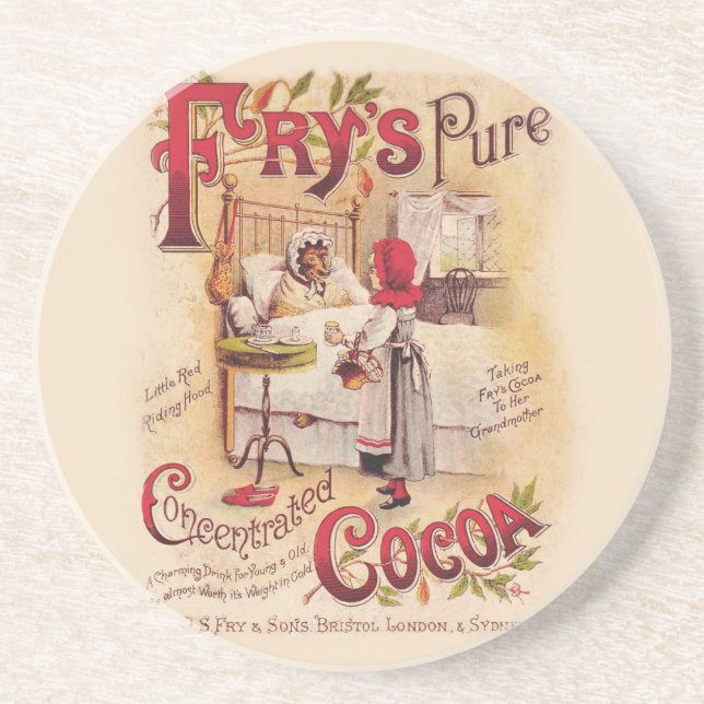 Dessous De Verre En Grès Petit Chaperon Rouge au Cacao (Devant)