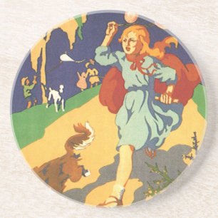 Dessous De Verre En Grès Petit Chaperon Rouge vintage à une fête d'annivers