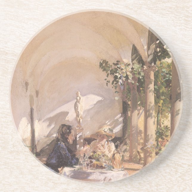 Dessous De Verre En Grès Petit déjeuner dans la loggia de John Singer Sarge (Devant)
