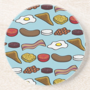 Dessous De Verre En Grès Petit déjeuner frit