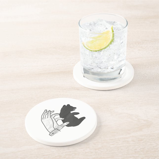 Dessous De Verre En Grès Petit ours Ours Silhouette Main (Côté)