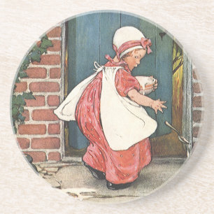 Dessous De Verre En Grès Petite Demoiselle Muffet Vintage Comptine de la Nu