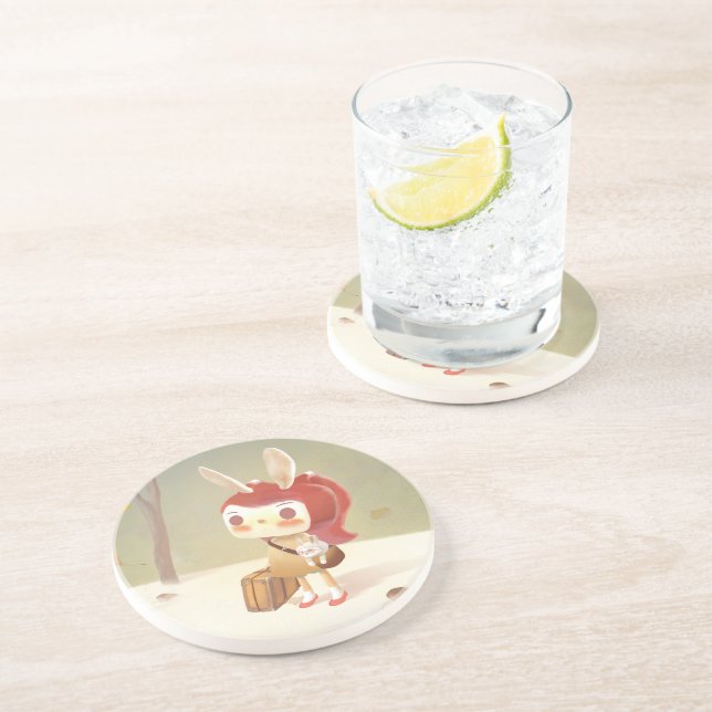 Dessous De Verre En Grès Petite fille perdue dans la forêt (Côté)